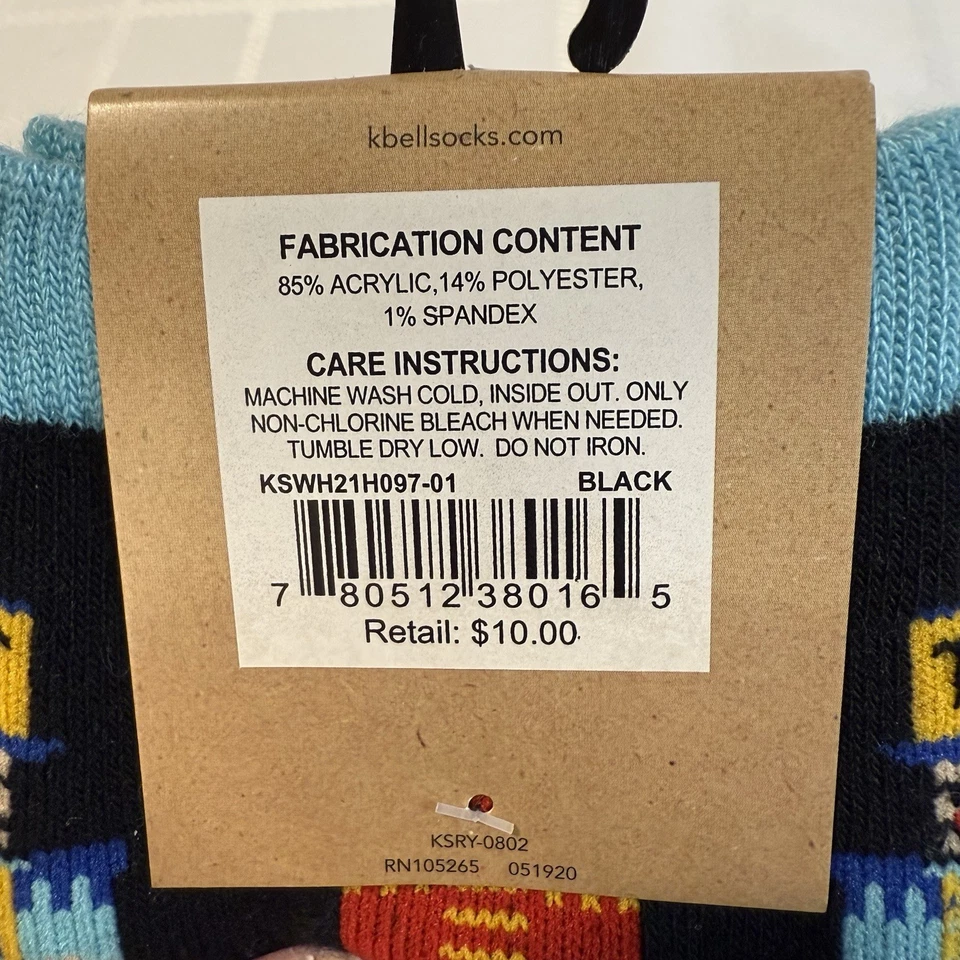 Calcetines Cascanueces (K. Bell), Se Adapta a Zapatos Mujer Talla 4-10, Fondo Negro Foto 3 de 4