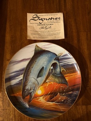 Signature Collection Chinook Salmon Collector Plate Angler's Dream by John Egge 