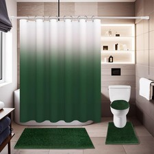 Bathroom Sets with Shower Curtain and Bath Mat  Waterproof Shower Curtains Bat...