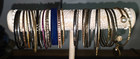 36 Women’s Mixed Lot Metal Bracelets & Bangles Silver Black Gold Blue Charms — photo 1