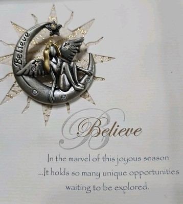 Vintage Patricia Darling Dash 'Believe' Fairy Angel Moon Magic Star Brooch / Pin