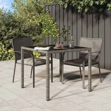 Garden Dining Table Gray 35.4" x 35.4" x 29.5" Poly rattan