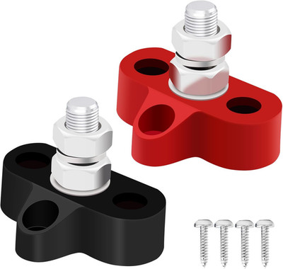 200A 12V Bus Bar Marine 5/16'' (M8) Single Stud Power Distribution Block Insulate