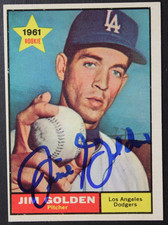 Jim Golden Los Angeles Dodgers Autographed Signed 1961 Topps #298 ROOKIE Card. rookie card picture