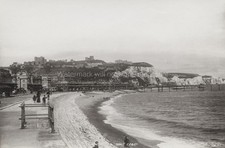 Dover Kent Foreland Esplanade White Cliffs Castle Seascape Vtg. Photo 19thC.