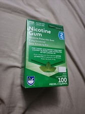 Rite Aid Nicotine Gum 2mg 100pcs Coated Cool Mint Flavor New Sealed 11/26
