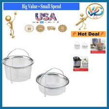 Official Stainless Steel Mesh Steamer Basket Set for Pressure Cooker 6-8 Qt