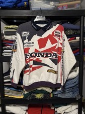 Vintage Honda Racing Sweater HRC Crewneck Mens Medium Racing Alpine Star AOP