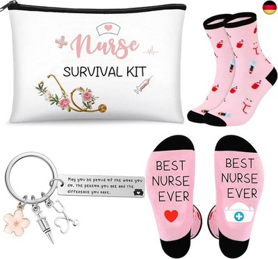 Weewooday Dankeschön Geschenk Set für Krankenschwester Pflegekraft Socken S