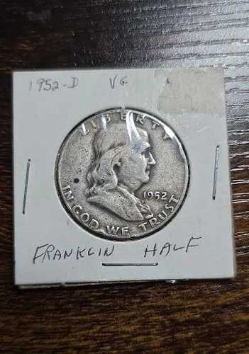 1952-D Franklin Half Dollar - 90% Silver - Denver Mint - VG Condition