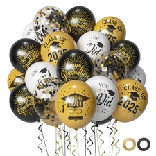 50 Pack Graduation Party Decorations Balloons Set - 12 Inch Graduation Balloo...