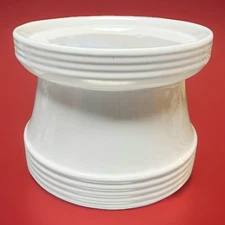 Ceramic Pedestal Candle Holder Vase Display Stand White 