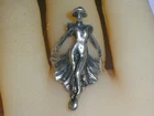 VINTAGE STERLING SILVER FIGURAL LADY RING W/ FLOWING SKIRT- SIZE 5 1/2!