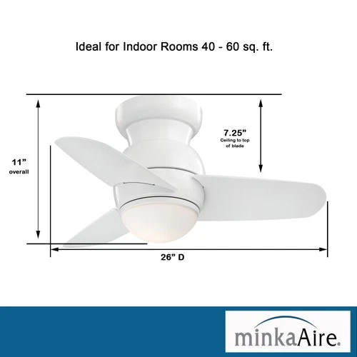 Minka Aire Spacesaver 26"  - White 3-Blade - Picture 3 of 6