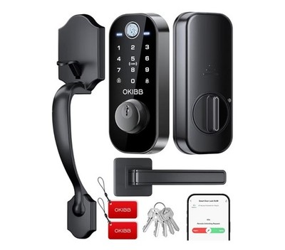 Smart Front Door Lock Set, Built-in WiFi, Keyless Entry Deadbolt with App Remote