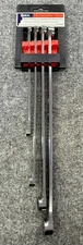 Genius Tools 4pc SAE Extra Long Box End Wrench Set Zero Degree Offset #DE-704S