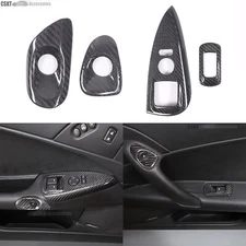 Real Carbon Fiber Interior Door Button Trim Cover Set For Corvette C6 2005-2013