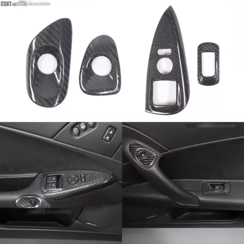 Real Dry Carbon Fiber Full Interior Trim Cover Set Fits Corvette C6 2005-2013 - Picture 13 of 33