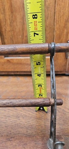 Antique Oak Hanging wall Coat hat rack hall tree clothing 6 Hooks entryway - Picture 13 of 15
