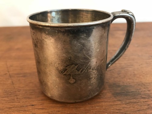 Vintage 1957 Oneida Silver Plated Engraved Baby Cup (HD16) - Picture 2 of 6