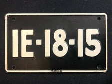 1953-54 General Mills Wheaties Tin Mini Bicycle License Plate - Portugal