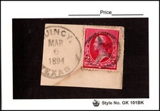 KAPPYSTAMPS WASHINGTON SCOTT 220 ON A PIECE 1894 QUINCY TEXAS