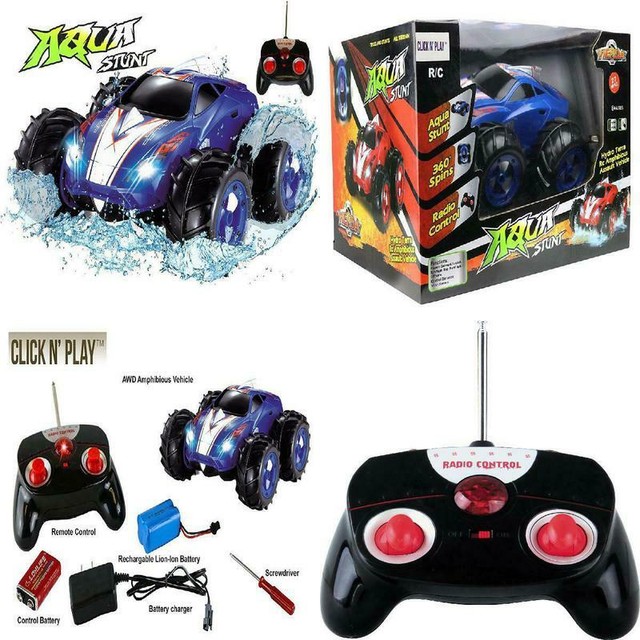 powerful amphibious remote control car drives on land & water