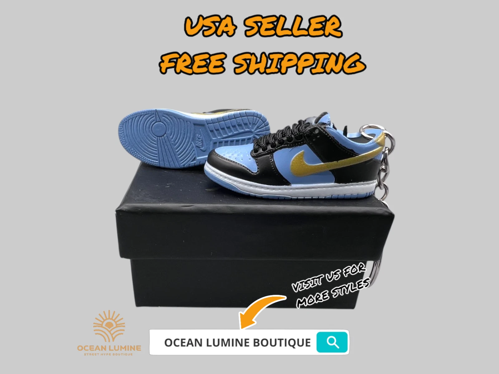 SB Dunk Low Mini Porte clés Baskets 3D, Baskets Basketball Boîte de Collection Options