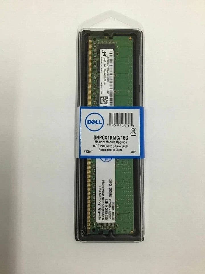 DELL SNPCX1KMC/16G A9755388 2RX8 16GB DDR4 PC4-2400T Unbuffered UDIMM ECC Memory - Image 2 of 3