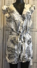 NWT Cupshe Floral Black White Romper Medium