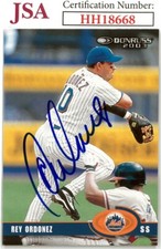 Rey Ordonez signed 2003 Donruss Baseball On Card Auto #343- JSA #HH18668