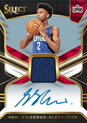 2018 Select Shai Gilgeous-Alexander Rookie Patch RPA RC NBA Dunk 
