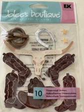 EK Success Jolee's Boutique Sticker 3D WILD WEST BOOTS SCULL HORSE SHOE ROPE HAT