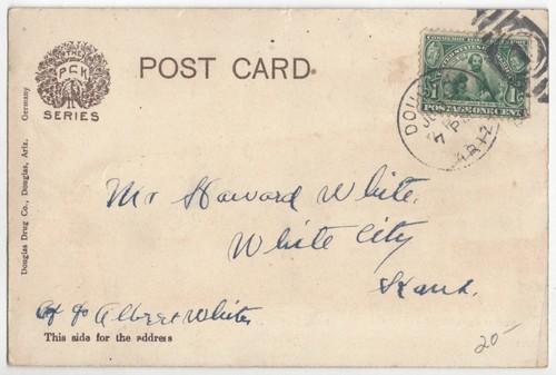 1906 Douglas, Arizona - frühe Hauptstraße - Vintage Postkarte - Bild 2 von 2