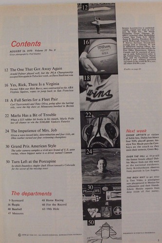 Rick Barry HOF Warriors Nets Autographed August 1970 Sports Illustrated JSA 17E - Picture 3 of 5