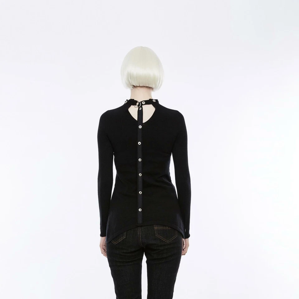 Suéter de lana Punk Rave negro Stand Color Foto 2 de 4