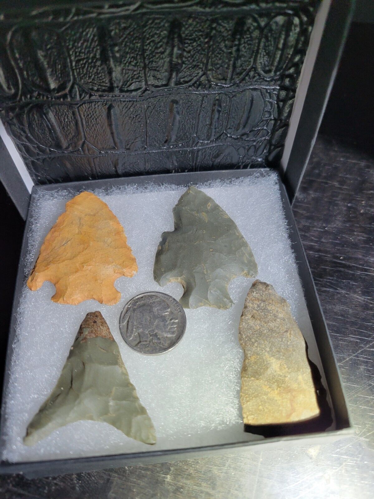 Authentic Native American artifact arrowheads North Carolina G8+ lot of 4