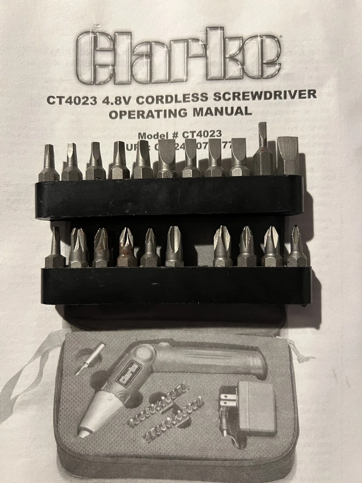 Clarke Screwdriver 4.8V Cordless Model CT4023 120v - 60Hz 220 RPM - Image 3 of 4
