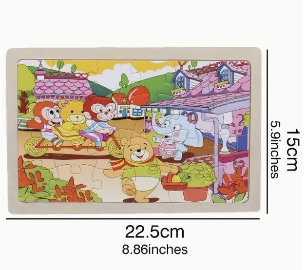 Puzzle Jigsaw Toddler Wooden 24 Piece Kids Choice 6 Themes Learning Toy Age 2-5 - Image 2 of 3