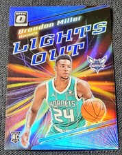 2023-24 Donruss Optic Blue /49 Lights Out Brandon Miller Holo Rookie RC #2