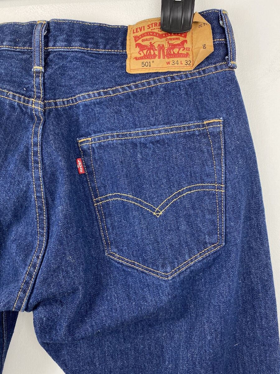 Levi's 501 Original size W34 L32 Men's Blue Straight Leg Levi's 501 Original size W34 L32 Men's Blue Straight Leg