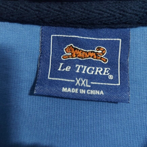 LE TIGRE Blue Colorblock 1/4 Zip Pullover Jacket Mens Sz XXL - Picture 6 of 9