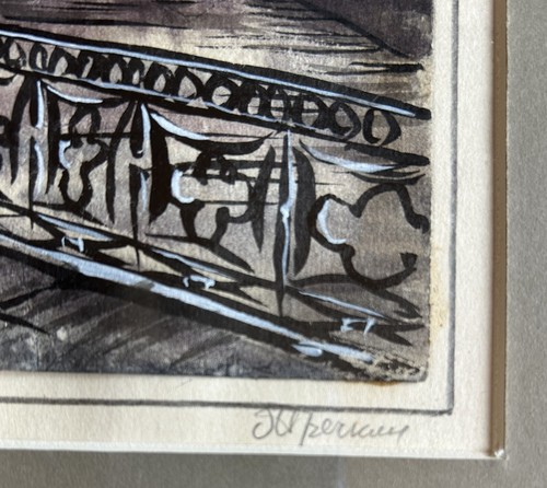 Vintage Original Signed Russian Watercolor Of A Bridge In St. Petersburg~ Catyph - Picture 6 of 7