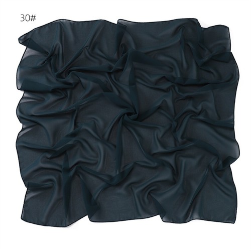 Sciarpa quadrata 90 cm * 90 cm tinta unita chiffon donna foulard turbante avvolgente - Foto 48 di 53