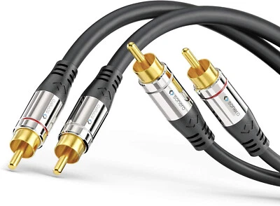 1m Cinch-Kabel Audio Sonero Anschlusskabel 2x RCA-Stecker Stereo RCA HiFi AUX