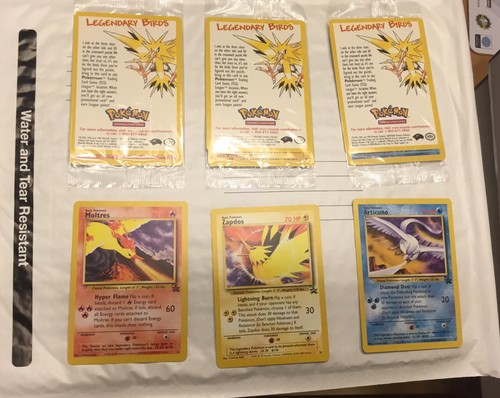 3x Sealed Pokemon Legendary Birds Articuno Moltres ZapadosnMovie Promo 2000 - Picture 1 of 1