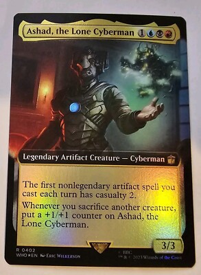 Ashad, The Lone Cyberman Doctor Who Extended Art Foil Rare Magic MTG #0402  | eBay