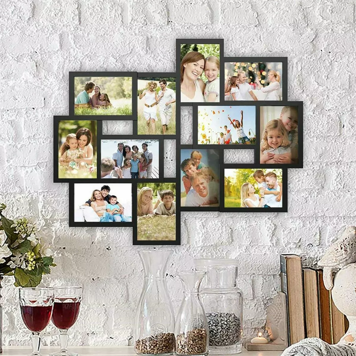 Collage Picture Frame Holds 12 Images Wall Hanging Multiple Photos 4 x 6