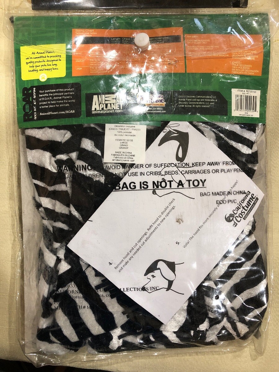 Pet Animal Planet Zebra Licensed Pet Costume | eBay