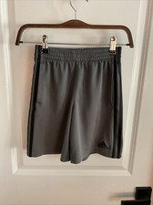 Adidas - Drawstring Elastic Waist Athletic Shorts - Gray - Boys Size Small 8 